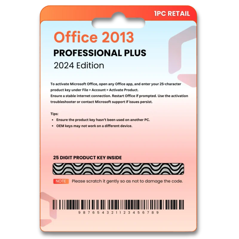 Office 2013 Pro Plus Original License Online Key