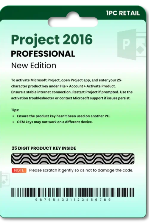 Project 2016 Pro Original License Online Key