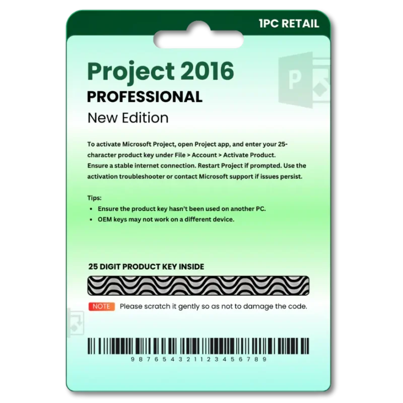 Project 2016 Pro Original License Online Key