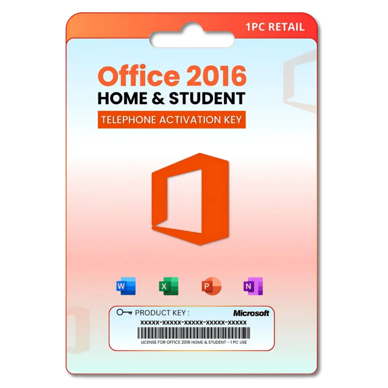 Office 2016 Home & Student Telephone activation key