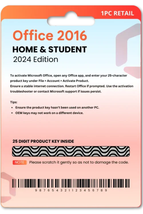 Office 2016 Home & Student Telephone activation key