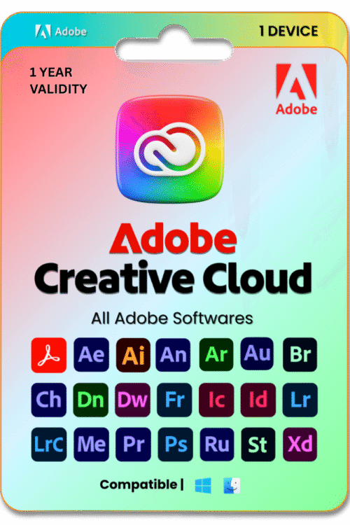 Adobe Creative Cloud Original License for 1 Device 1 Year with All Apps