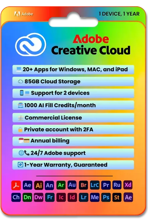 Adobe Creative Cloud Original License with All Apps