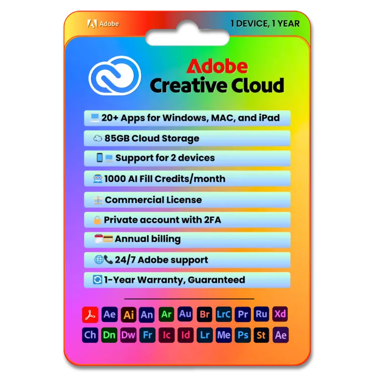 Adobe Creative Cloud Original License with All Apps