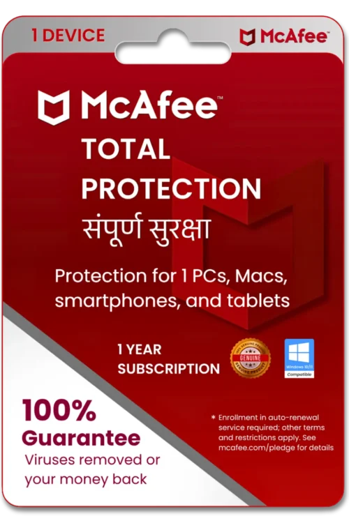 McAfee Total Protection 1 PC For 1 Year Protection