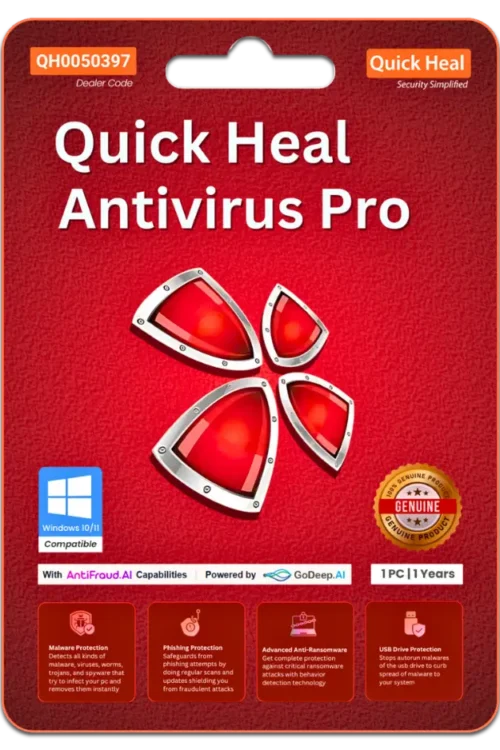 Quick Heal Antivirus Pro 1 Device for 1 Year Protection