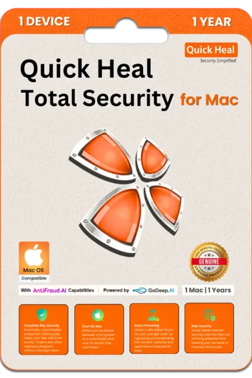 Quick Heal Total Security for Mac 1 Device for 1 Year Protection