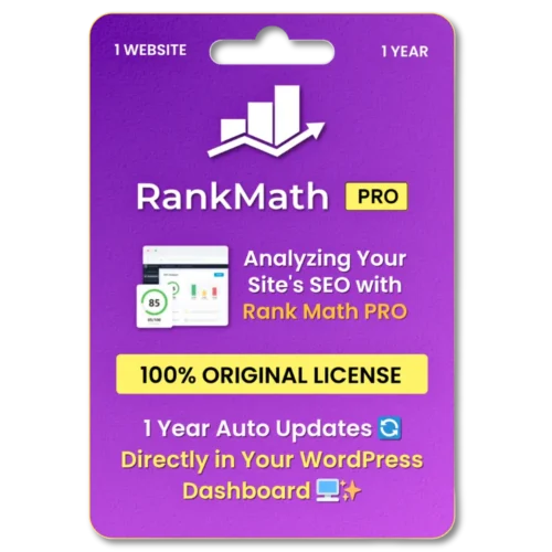 Rank Math Pro With Original License For 1 Year Auto Update