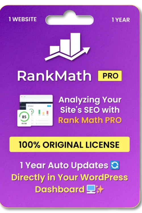 Rank Math Pro With Original License For 1 Year Auto Update