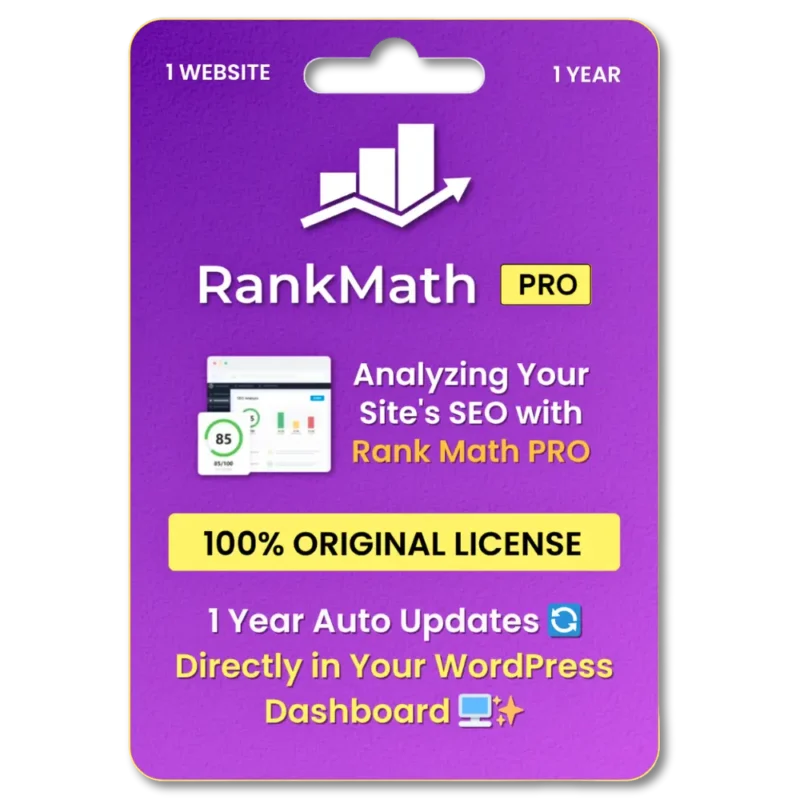 Rank Math Pro With Original License For 1 Year Auto Update