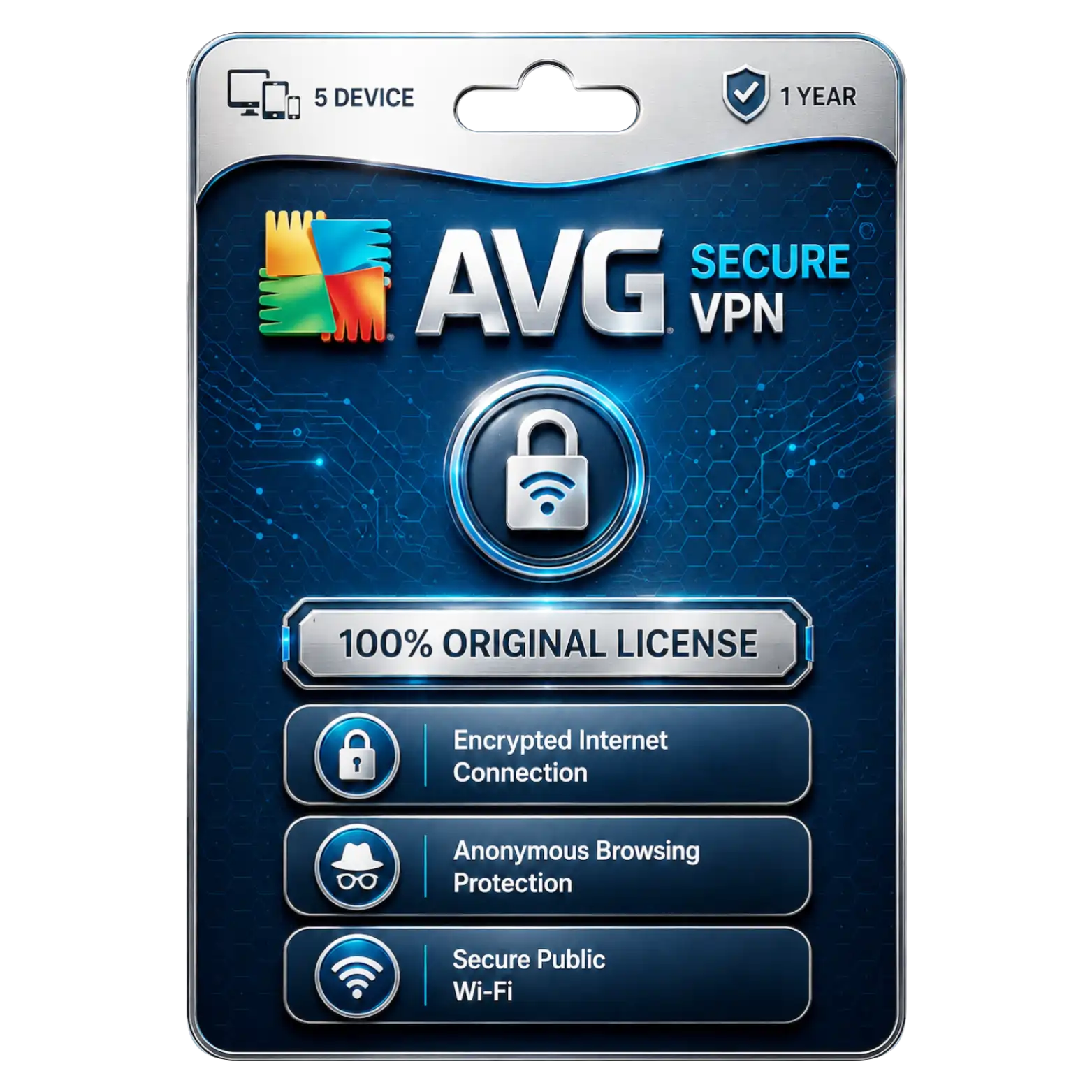 AVG Secure VPN AVG Secure VPN 5 Devices 1 Year (PC, Android, Mac, iOS) - Image 1