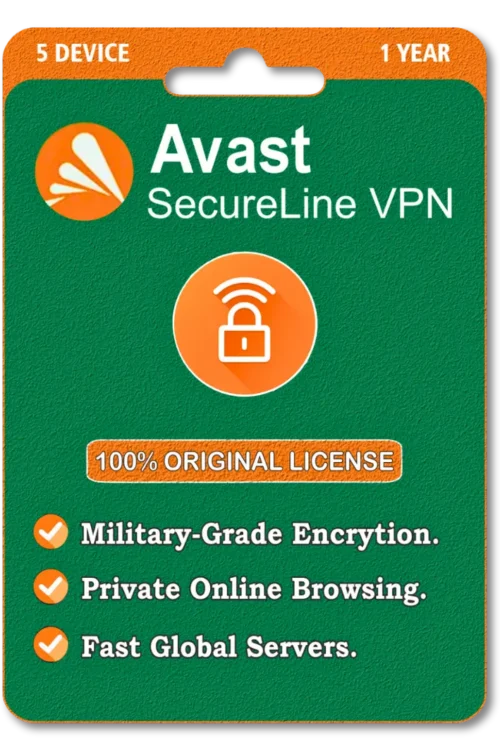 Avast SecureLine VPN 5 Devices 1 Year Original License Key