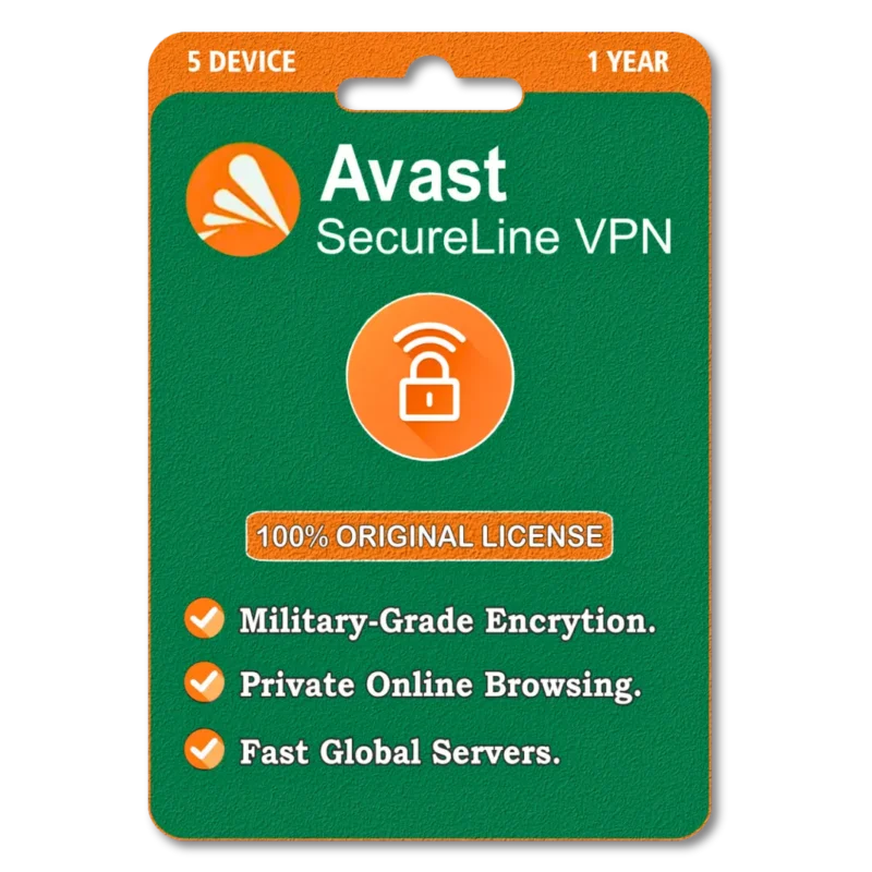 Avast SecureLine VPN 5 Devices 1 Year Original License Key