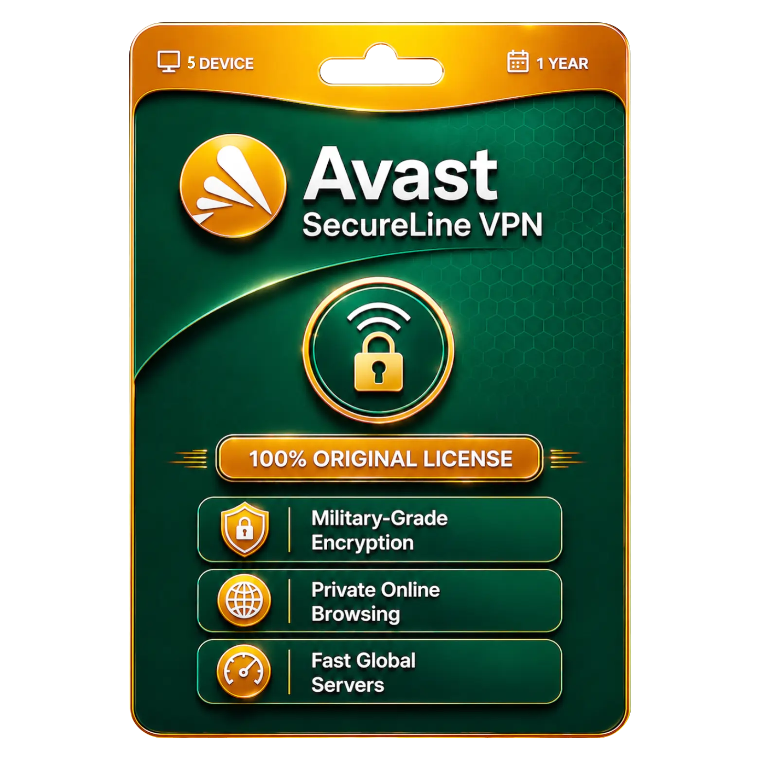 Avast Secureline VPN Avast SecureLine VPN 5 Devices 1 Year Original License Key - Image 1