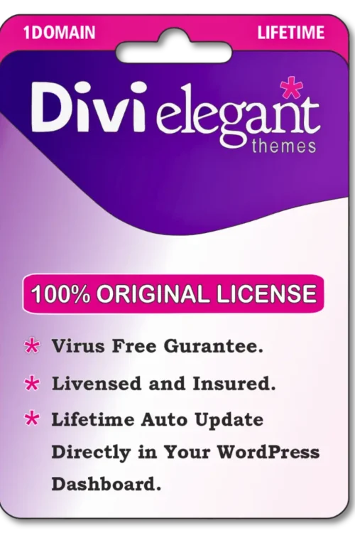 DIVI Elegant Themes With Original License Key For Lifetime Auto Update.