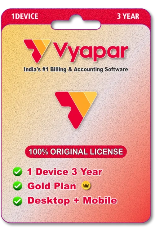 Vyapar GST Billing Software Desktop + Mobile 3 Year Gold License