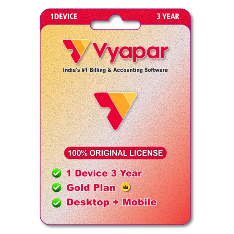 Vyapar GST Billing Software Desktop + Mobile 3 Year Gold License