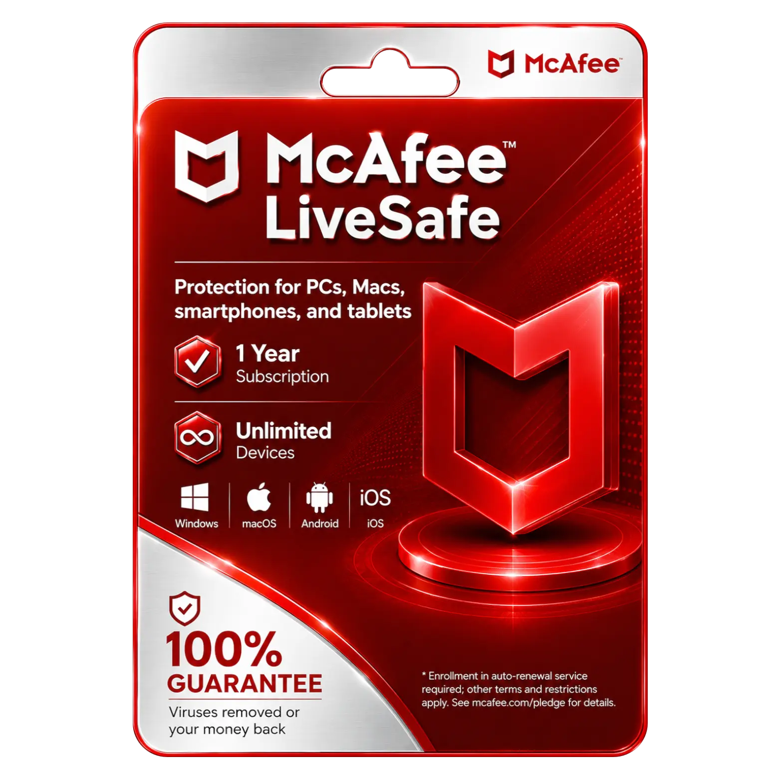 McAfee Livesafe 1 Year Unlimited device McAfee LiveSafe - 1 Device 1 Year Key - Image 1