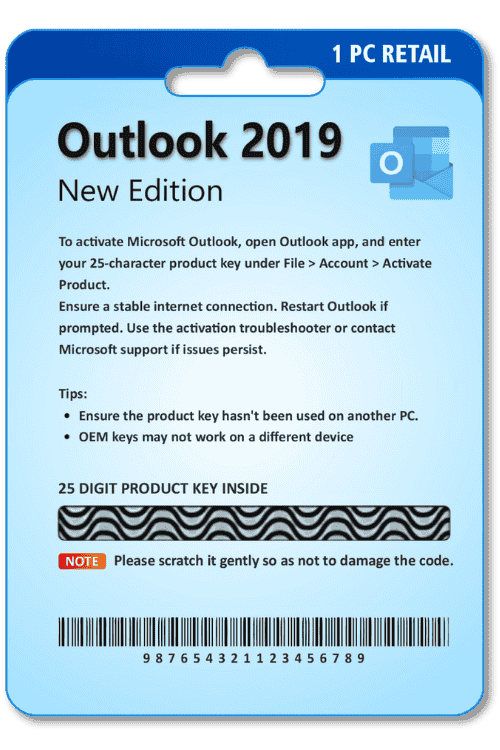 Outlook 2019 Original License Key For 1PC