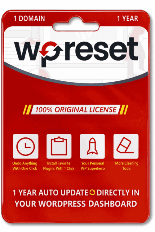 WP Reset Plugin With Original License Key