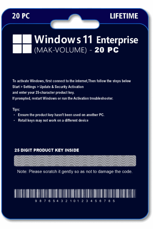 Windows 11 Enterprise 20PC Original License Key