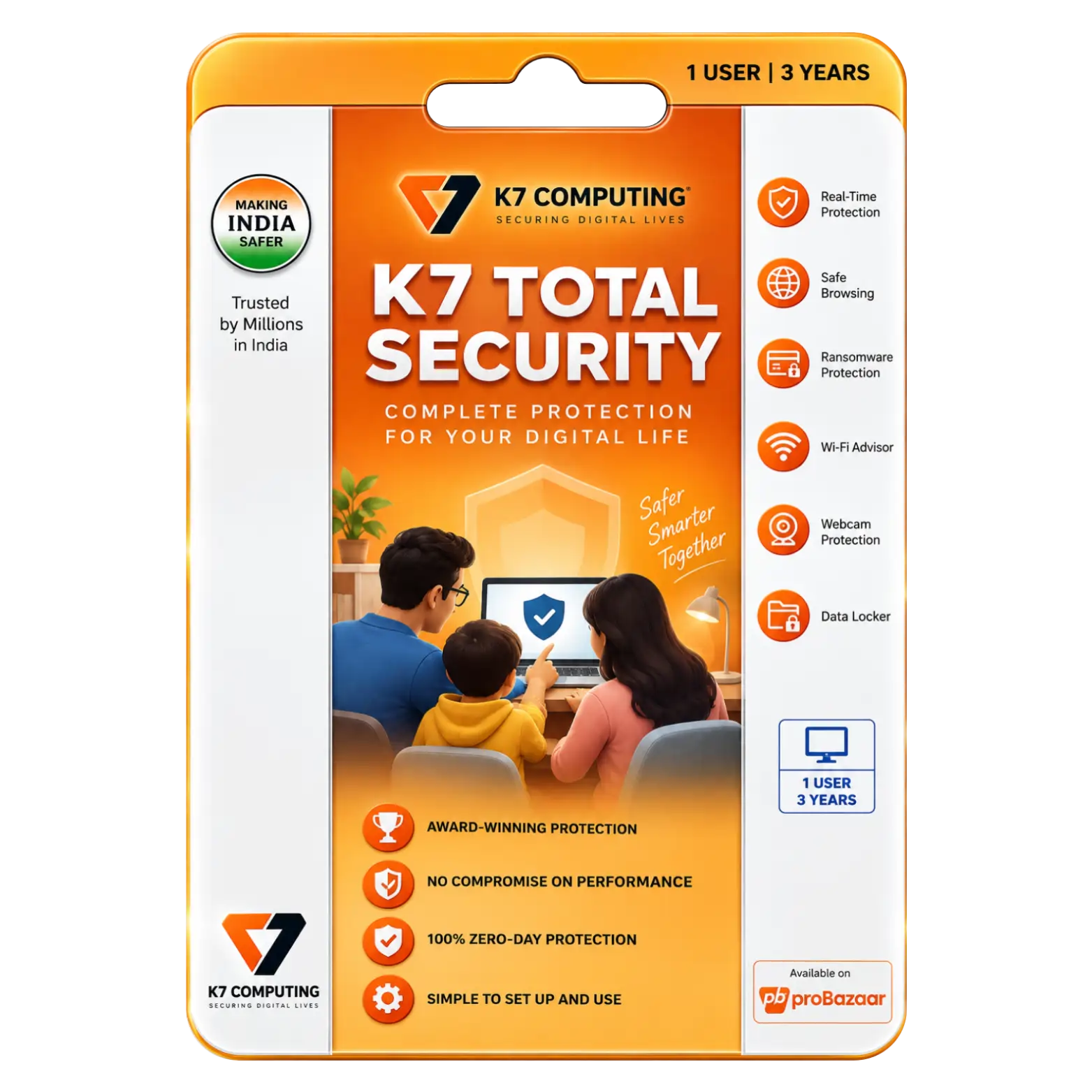 K7 Total Security 1D 3Y K7 Total Security 1 User for 3 Year Protection - Image 1