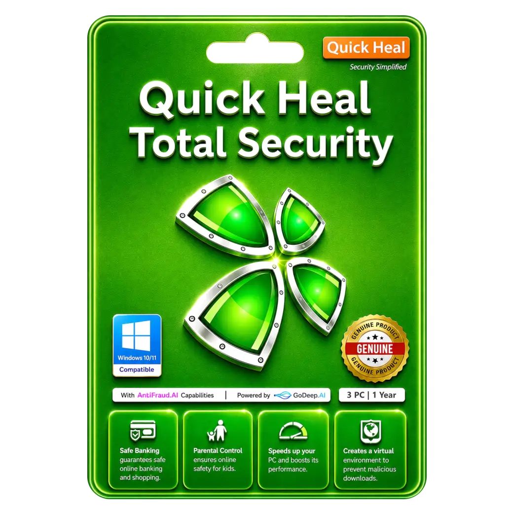 Quick heal Total Security 3D 1Y Quick Heal Total Security 3 Device for 1 Years Protection - Image 1